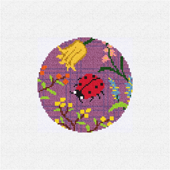 Garden Trellis Aubergine Needlepoint Ornament Kit