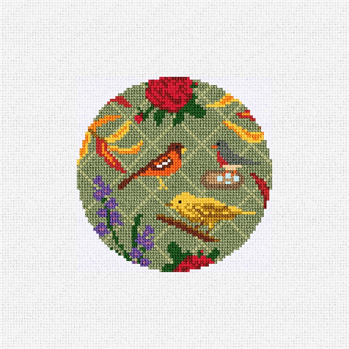 Garden Trellis Celadon Needlepoint Ornament Kit