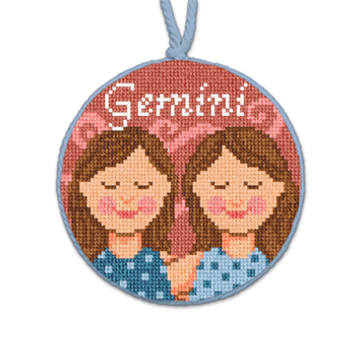 Gemini The Twins Needlepoint Ornament