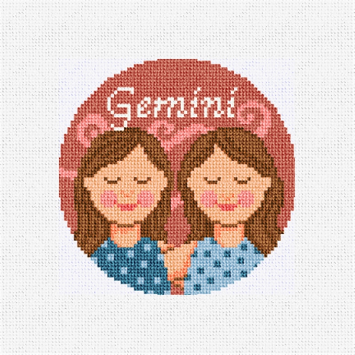 Gemini The Twins Needlepoint Ornament Kit