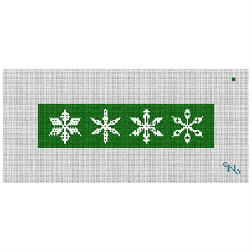 Gentle Snowflakes Stocking Cuff Needlepoint Kit Stitched Preview