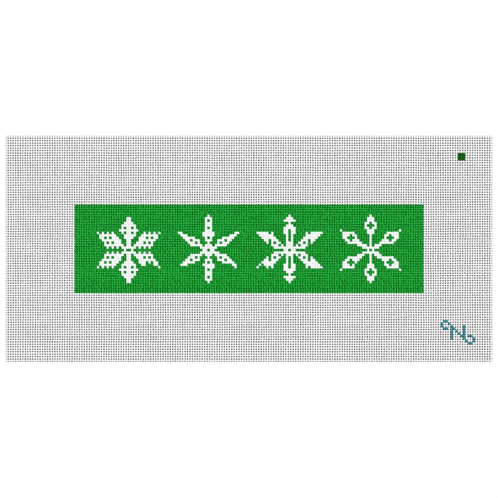 Gentle Snowflakes Stocking Cuff Needlepoint Kit Stitched Preview