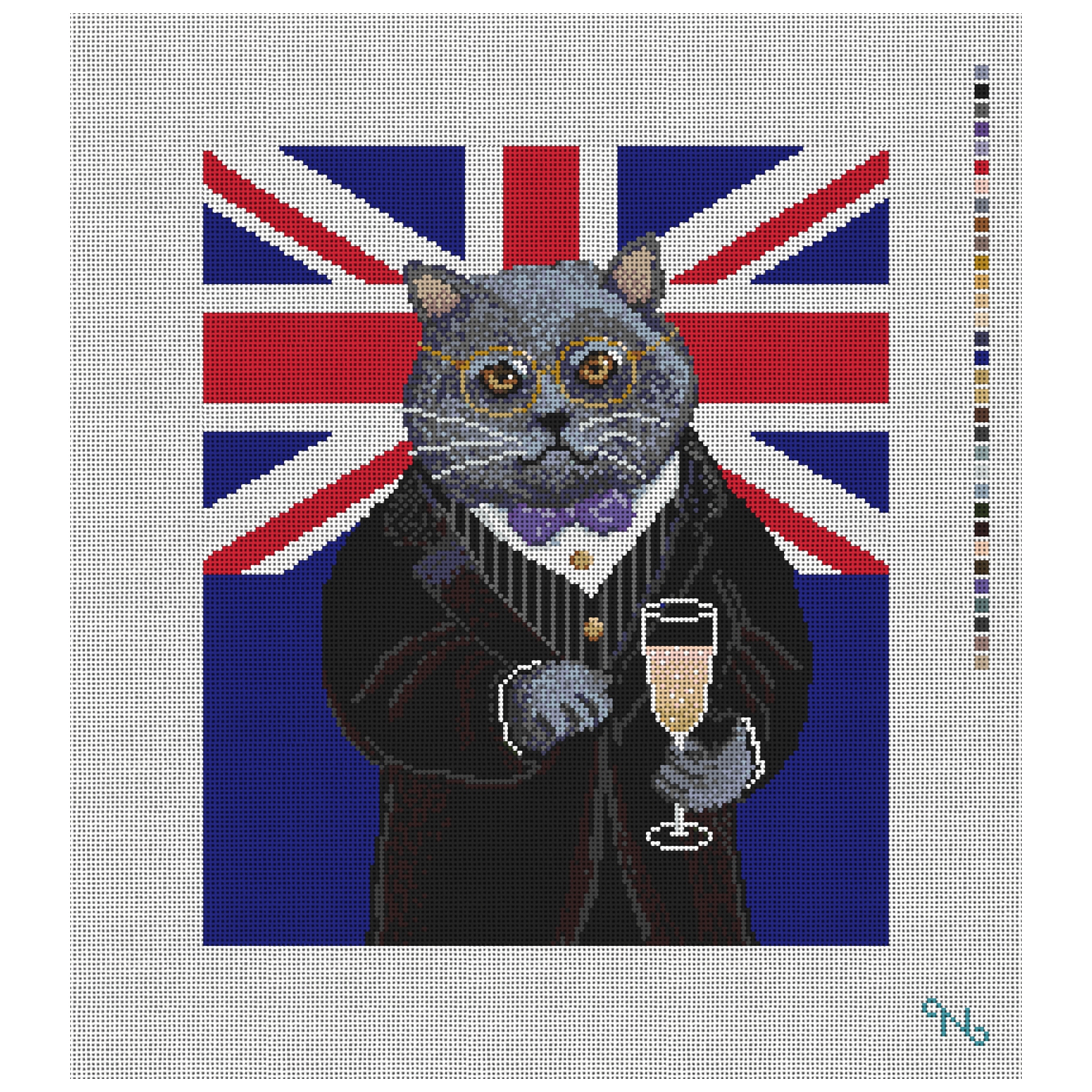 Gentleman Cat Needlepoint Pillow Kit