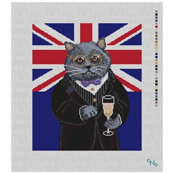 Gentleman Cat Needlepoint Pillow Kit