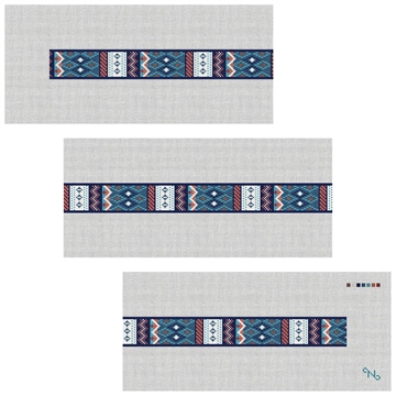 Geometric Needlepoint Belt Kit Stitched Preview