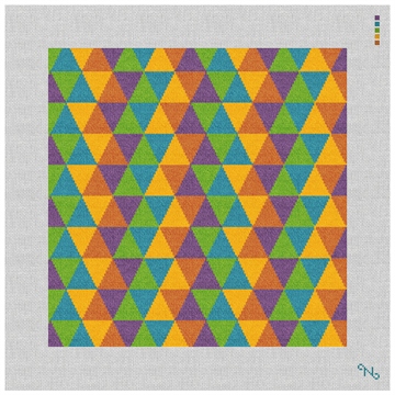 Geometric Needlepoint Kit Stitched Preview