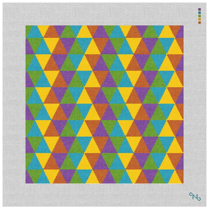 Geometric Needlepoint Kit Stitched Preview