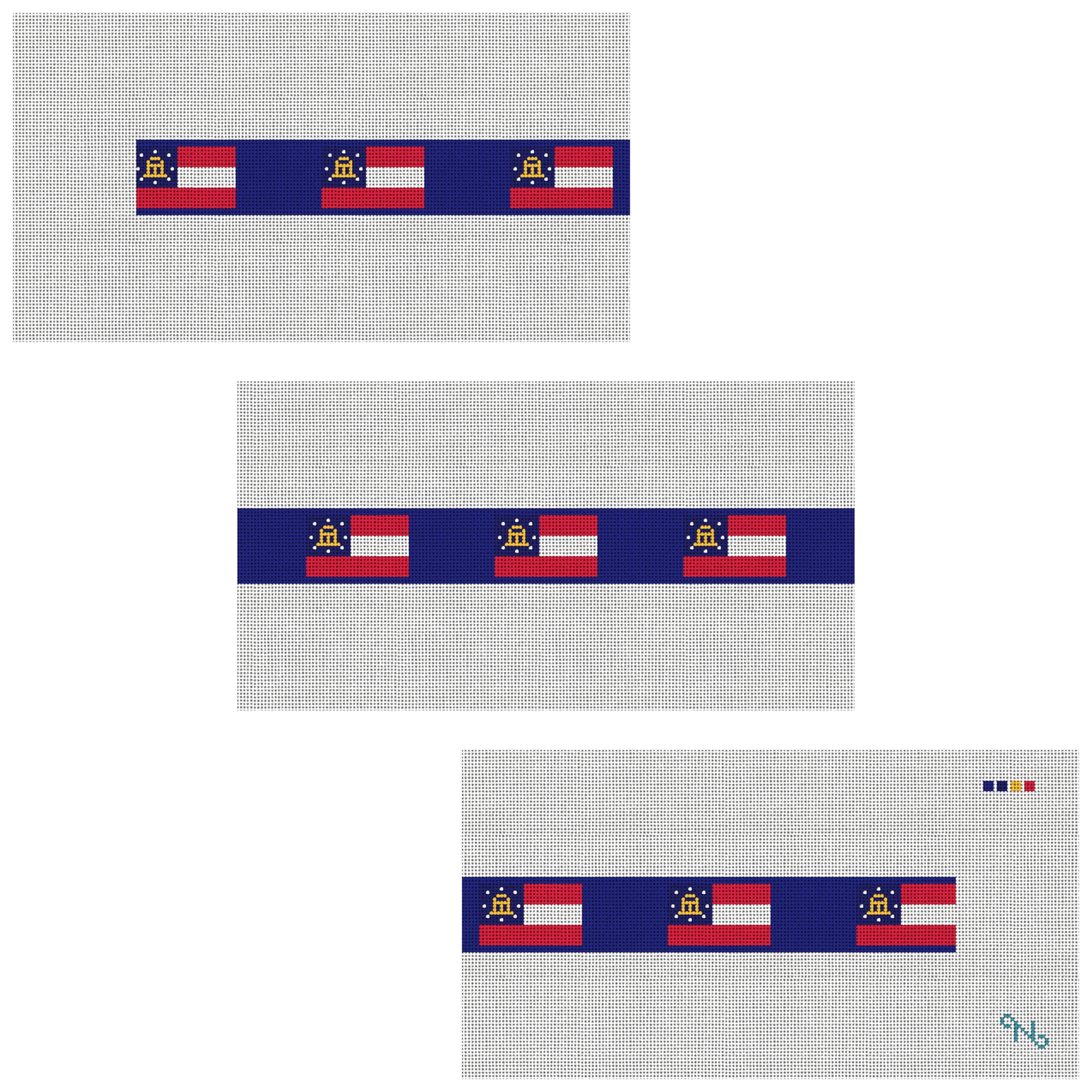 Georgia Flag Needlepoint Belt Kit