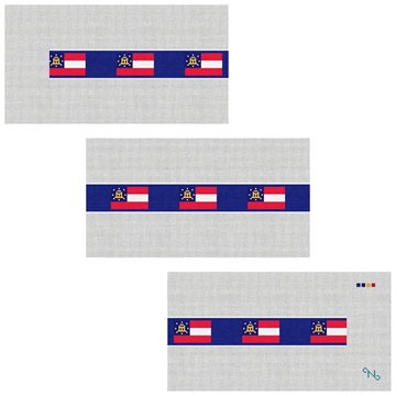 Georgia Flag Needlepoint Belt Kit Stitched Preview
