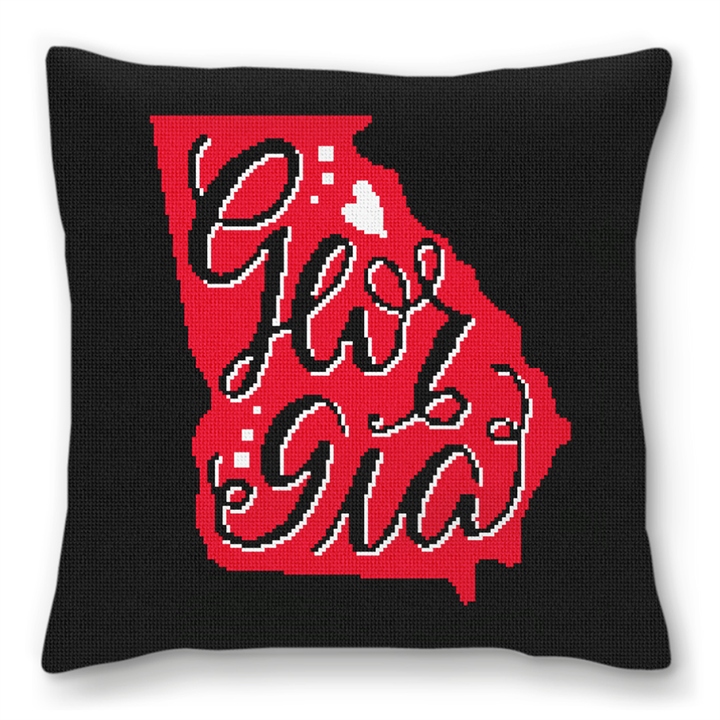 Georgia Needlepoint Pillow