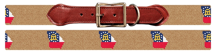 Georgia State Needlepoint Dog Collar