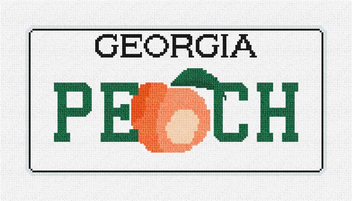 Georgia Vanity Plate Needlepoint Pillow Kit