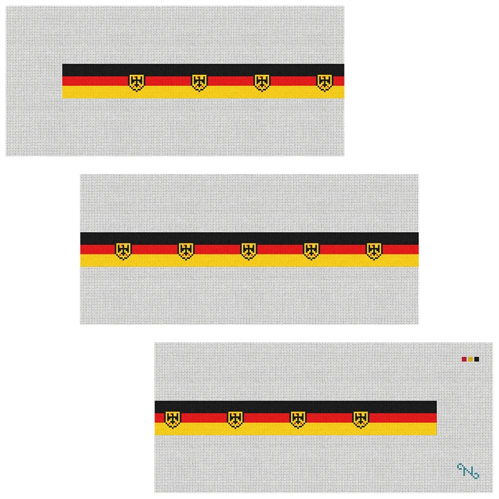 German Flag Needlepoint Belt Kit Stitched Preview