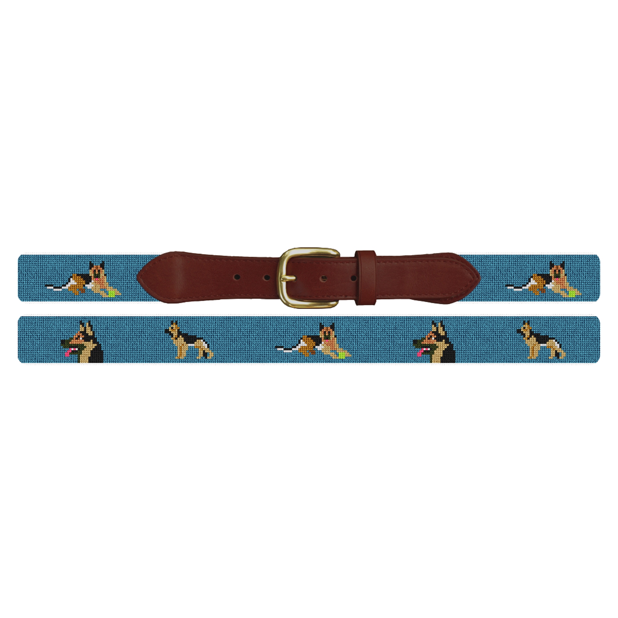 German Shepherd Needlepoint Belt