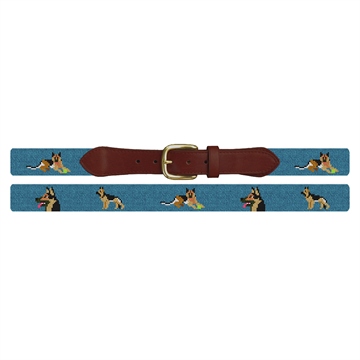 German Shepherd Needlepoint Belt