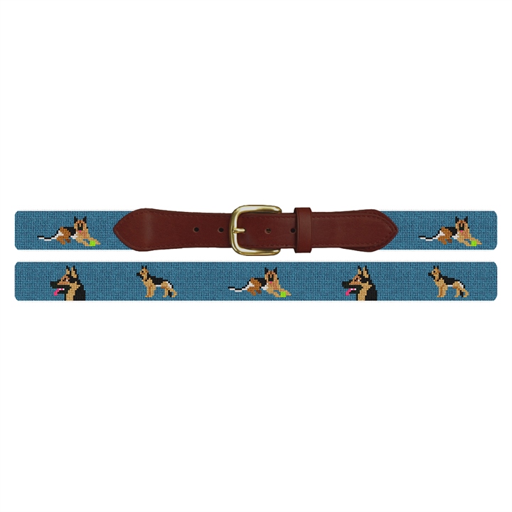 German Shepherd Needlepoint Belt