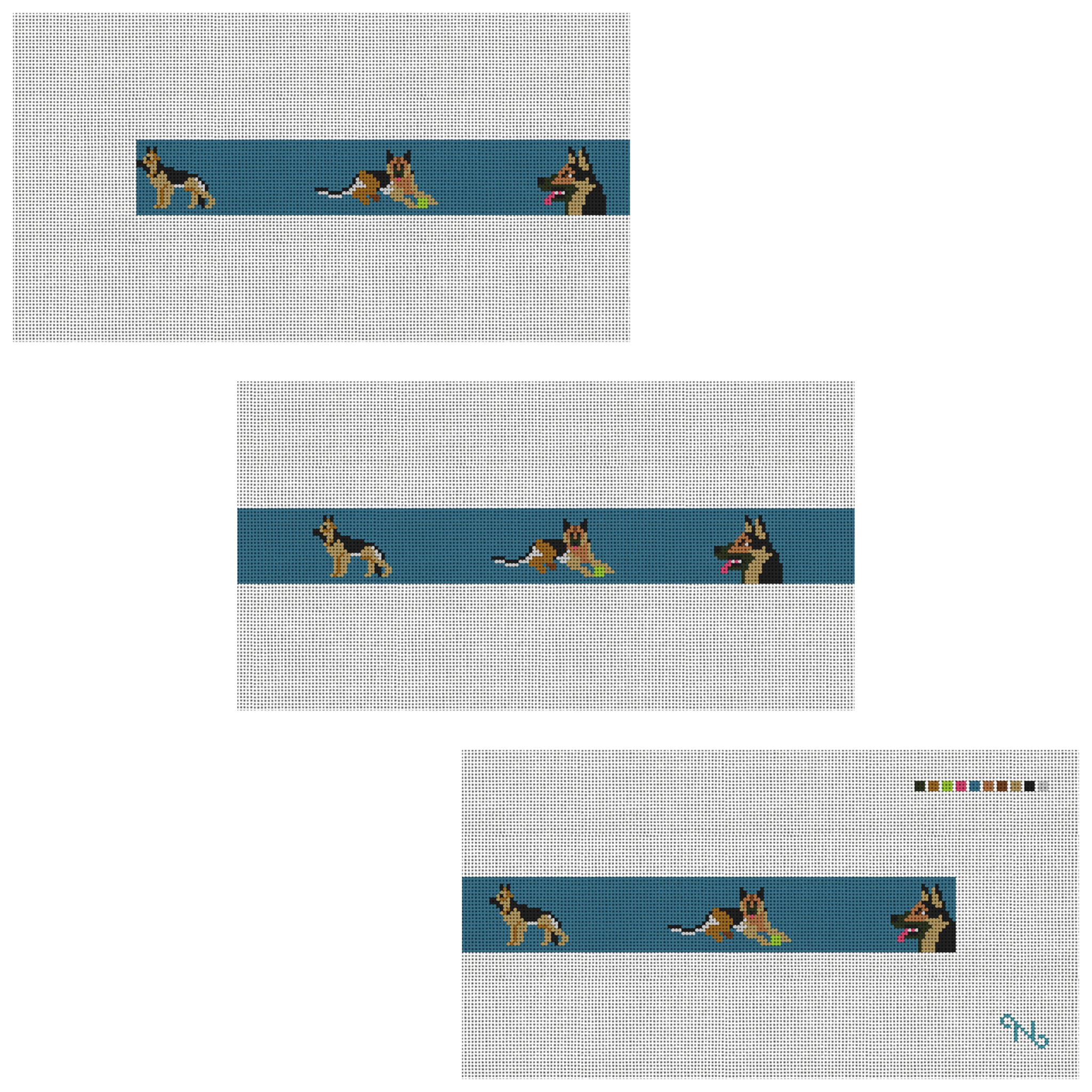 German Shepherd Needlepoint Belt Kit