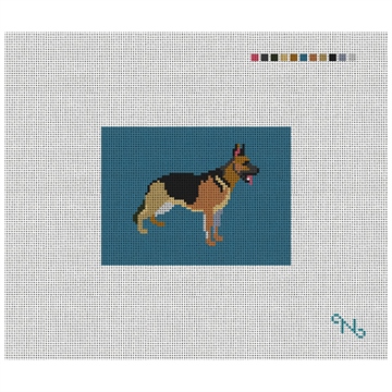 German Shepherd Needlepoint Card Wallet Kit