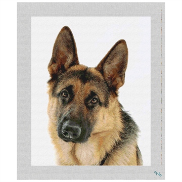 German Shepherd Needlepoint Kit Stitched Preview