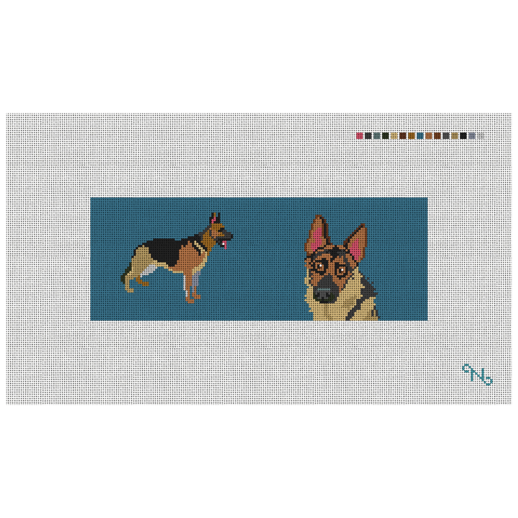 German Shepherd Needlepoint Wallet Kit