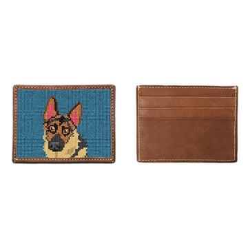 German Shepherd Portrait Needlepoint Card Wallet