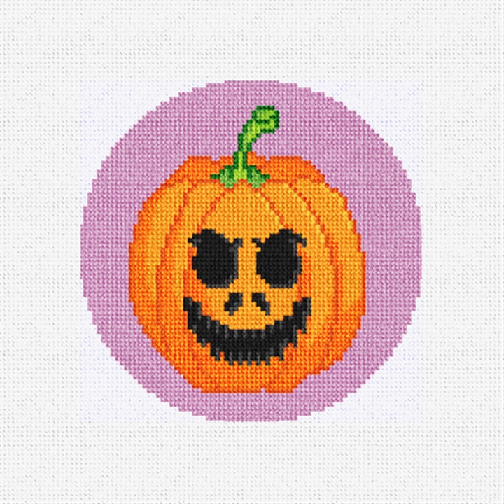 Ghostly Pumpkin Grin Needlepoint Ornament Kit