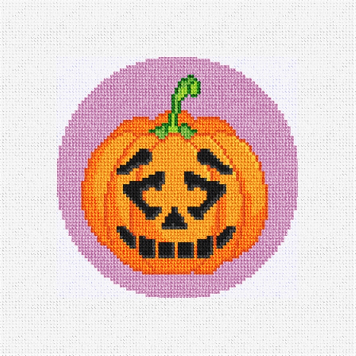 Giddy Pumpkin Grin Needlepoint Ornament Kit