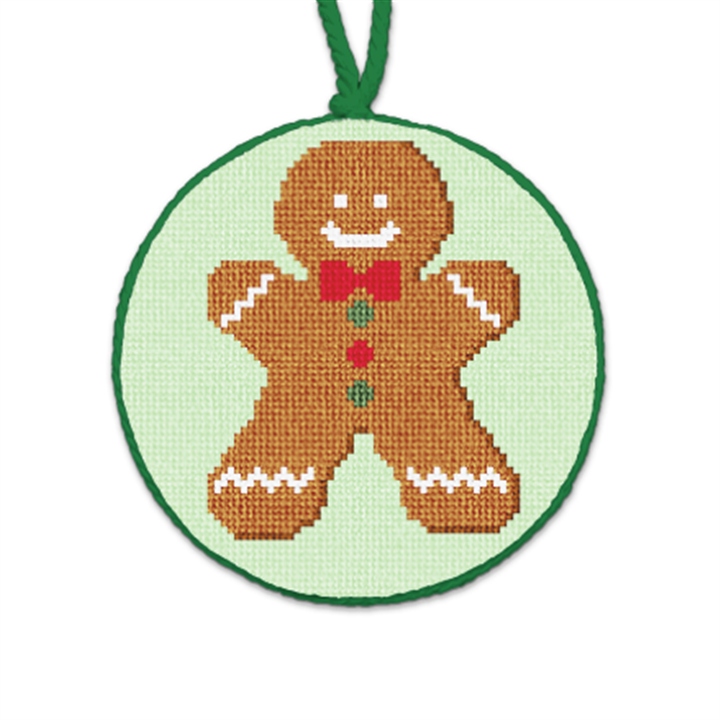 Gingerbread Cookie Needlepoint Ornament