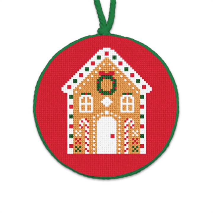 Gingerbread House Needlepoint Ornament