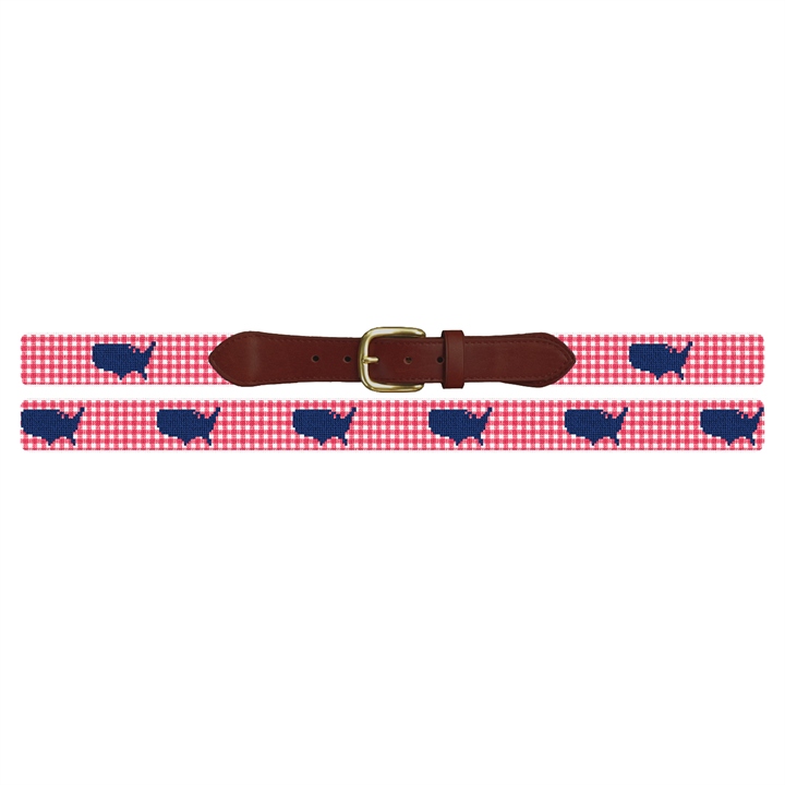 Gingham America Needlepoint Belt