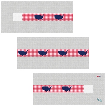 Gingham America Needlepoint Belt Kit Stitched Preview