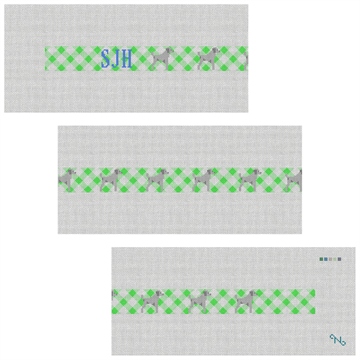 Gingham and Dog Preppy Needlepoint Belt Kit