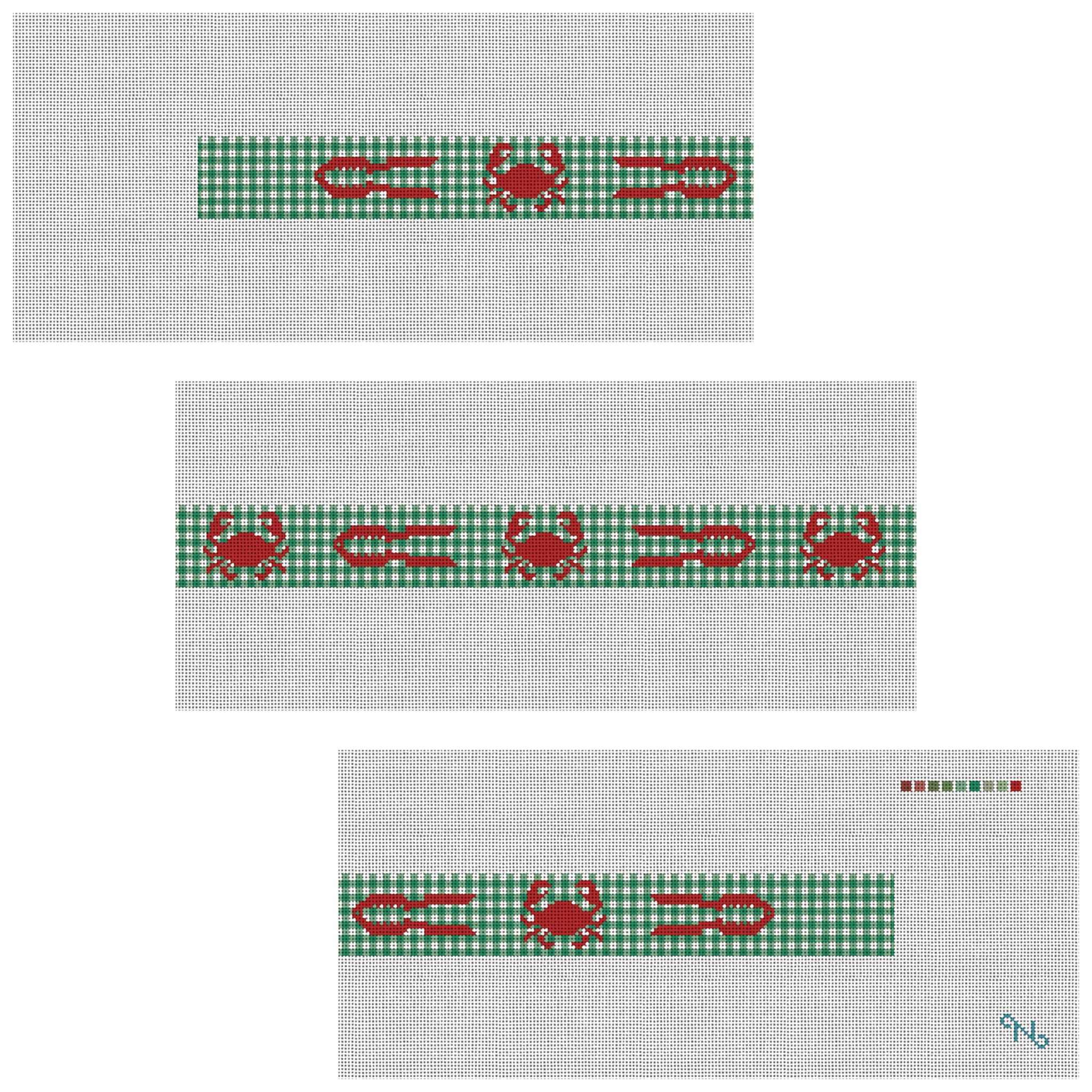 Gingham Crab and Cracker Needlepoint Belt Kit