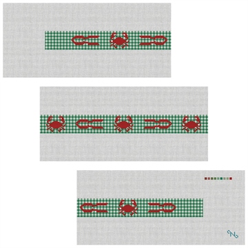 Gingham Crab and Cracker Needlepoint Belt Kit
