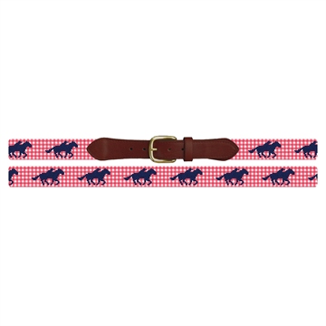 Gingham Derby Needlepoint Belt