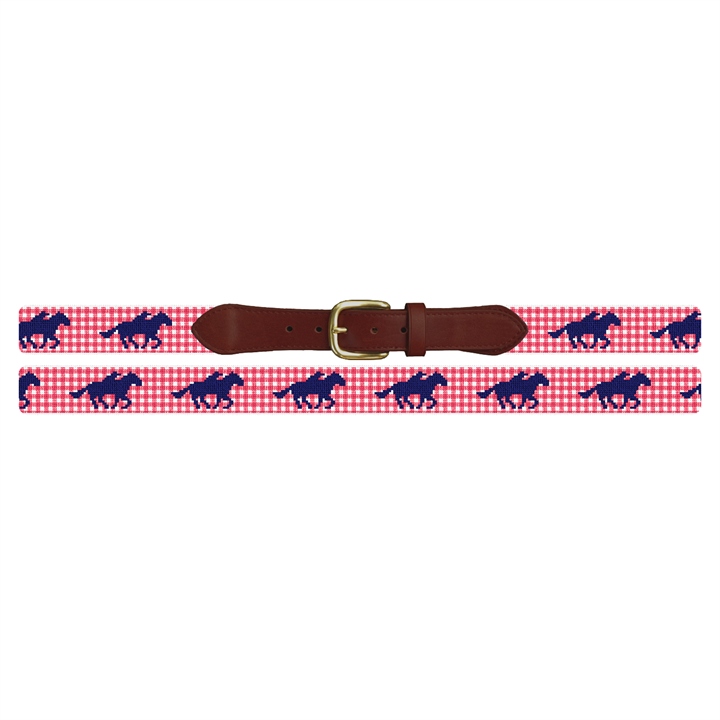 Gingham Derby Needlepoint Belt