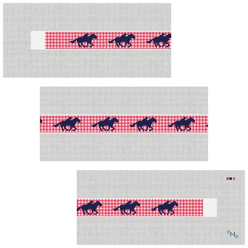 Gingham Derby Needlepoint Belt Kit Stitched Preview