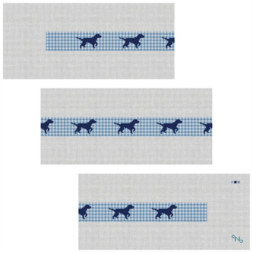 Gingham Labrador Retriever Needlepoint Belt Kit