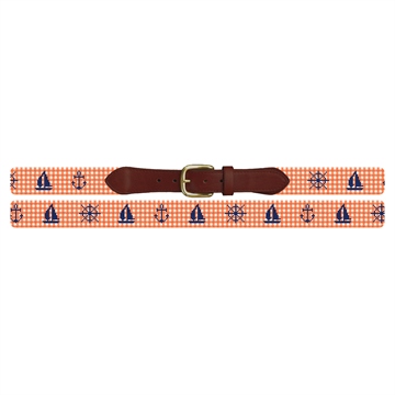 Gingham Nautical Needlepoint Belt