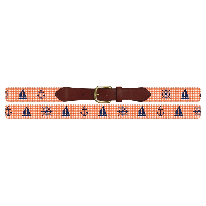 Gingham Nautical Needlepoint Belt