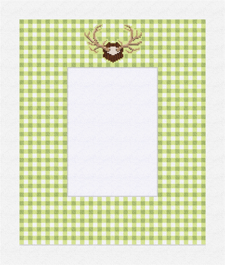 Gingham Picture Frame Needlepoint Kit