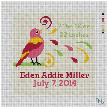 Girls Bird Bath Baby Needlepoint Kit