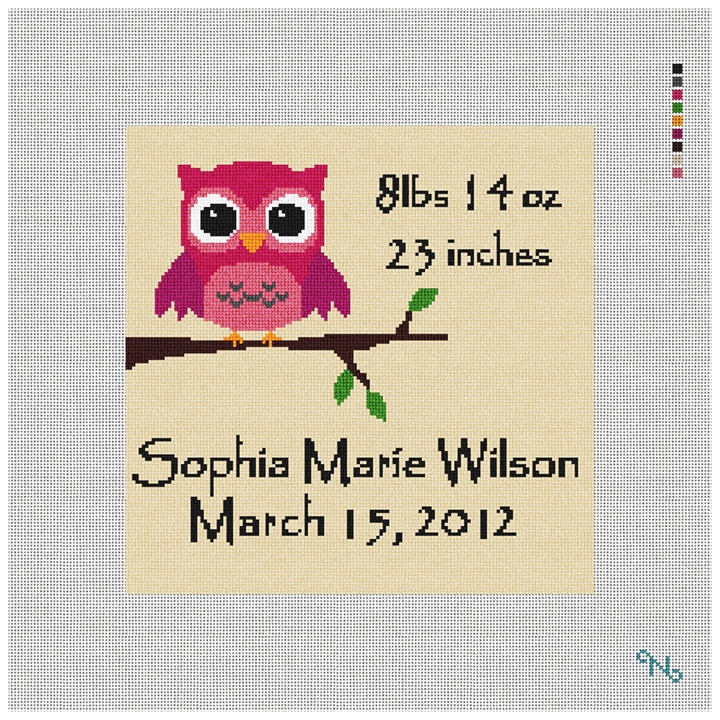 Girls Evergreen Baby Pillow Kit Stitched Preview