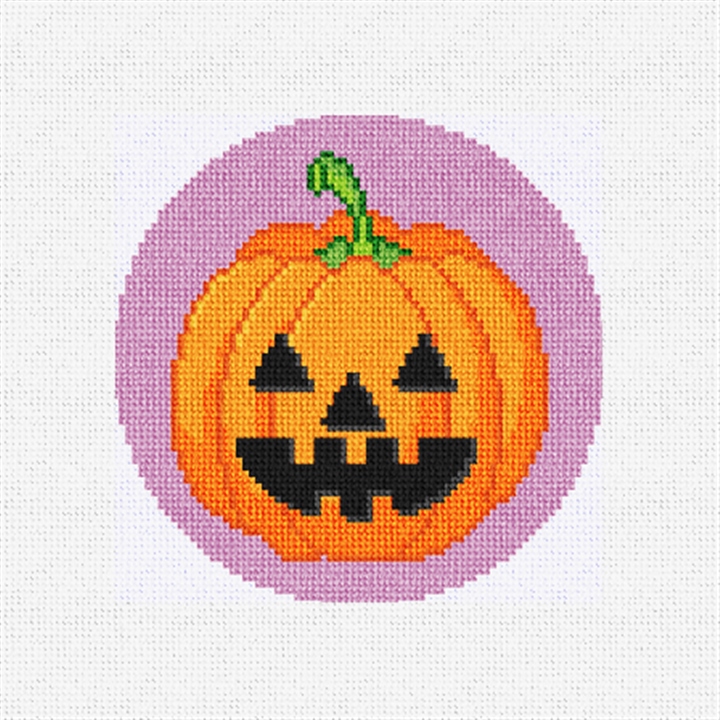 Glad Pumpkin Grin Needlepoint Ornament Kit