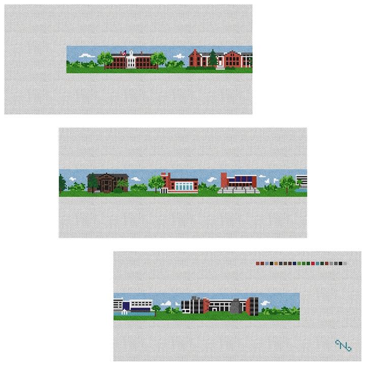 Glassboro New Jersey Needlepoint Belt Kit Stitched Preview