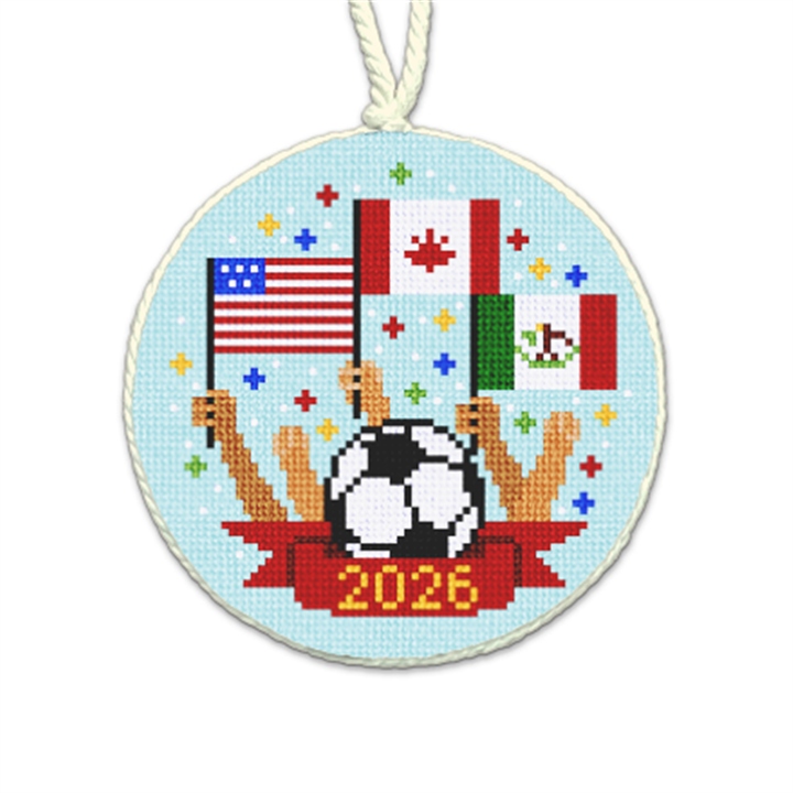 Global Soccer Challenge Needlepoint Ornament