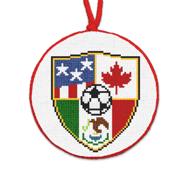 Global Soccer Champions Needlepoint Ornament