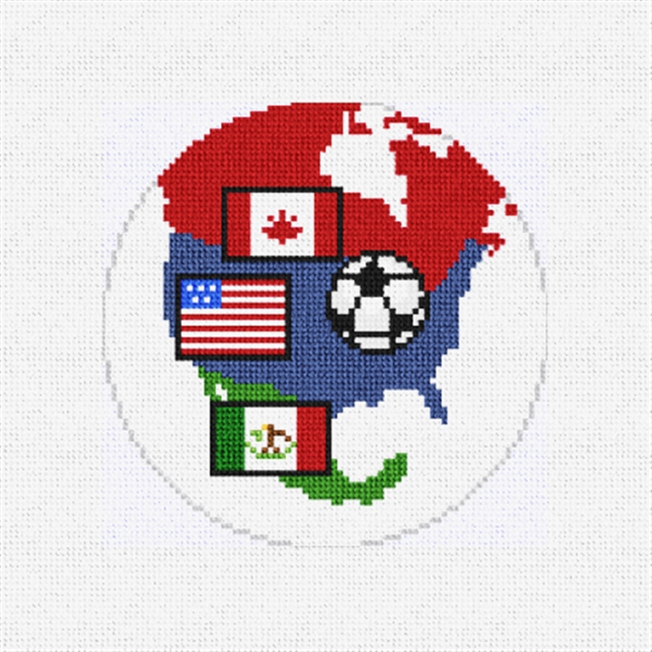 Global Soccer Glory Needlepoint Ornament Kit