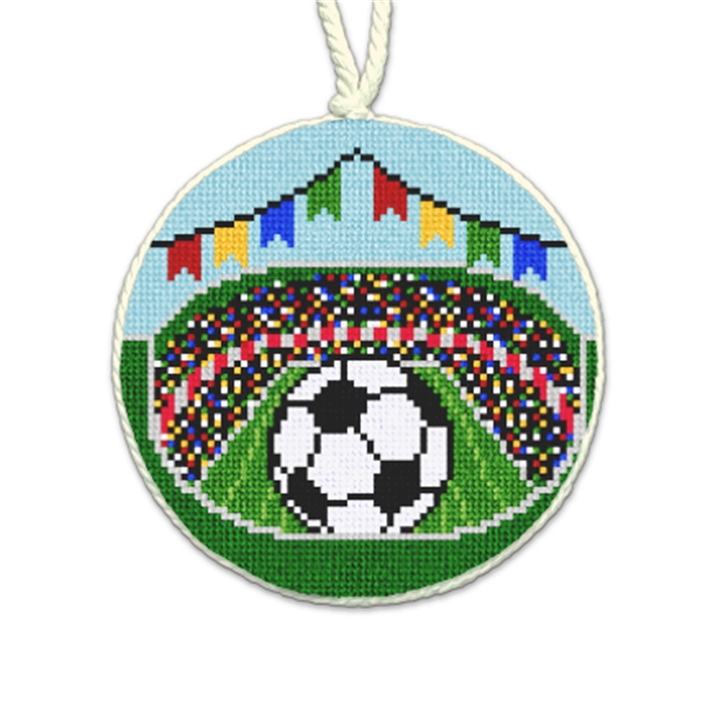Global Soccer Goal Fest Needlepoint Ornament 