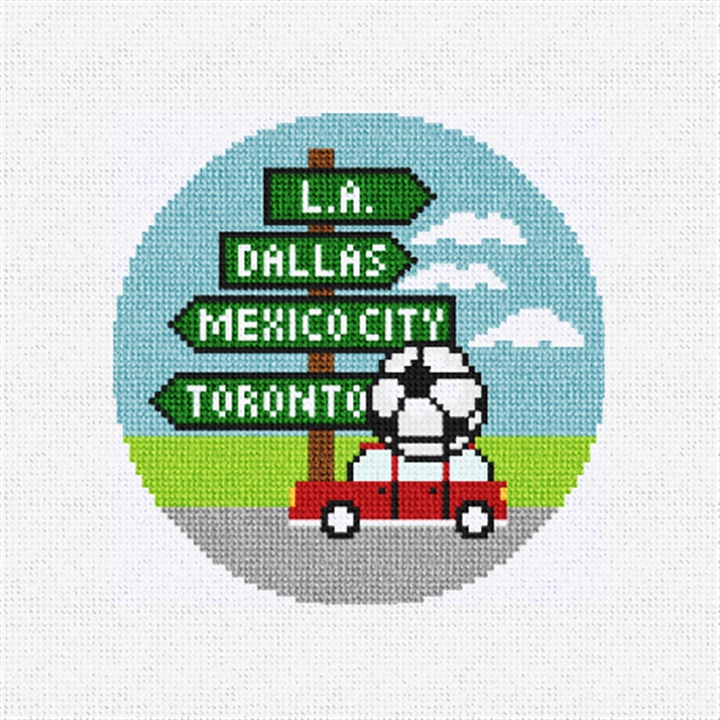 Global Soccer Kickoff Needlepoint Ornament Kit